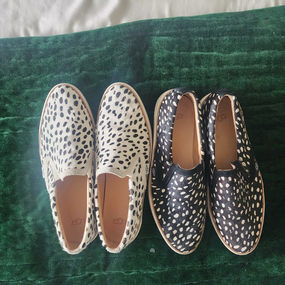 UGG Soleda Genuine Calf Hair Slip On Sneaker X2.  2 Pairs Included!